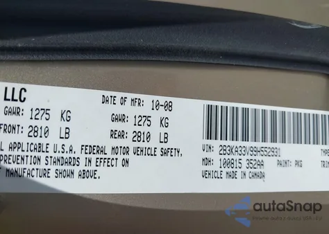 2009 Dodge Charger Sxt from USA, damaged, VIN 2B3KA33V99H552931